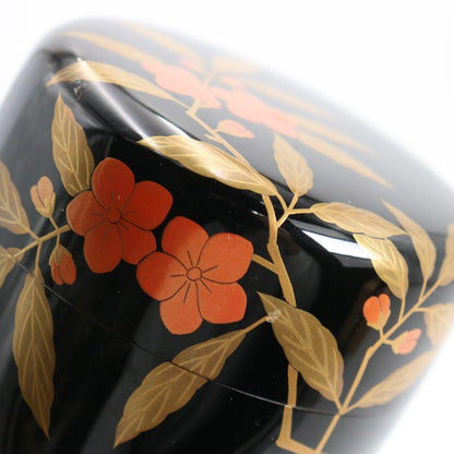 Sakashita Yuho — Peach Blossom Maki-e Natsume | Japanese Lacquer Tea Caddy