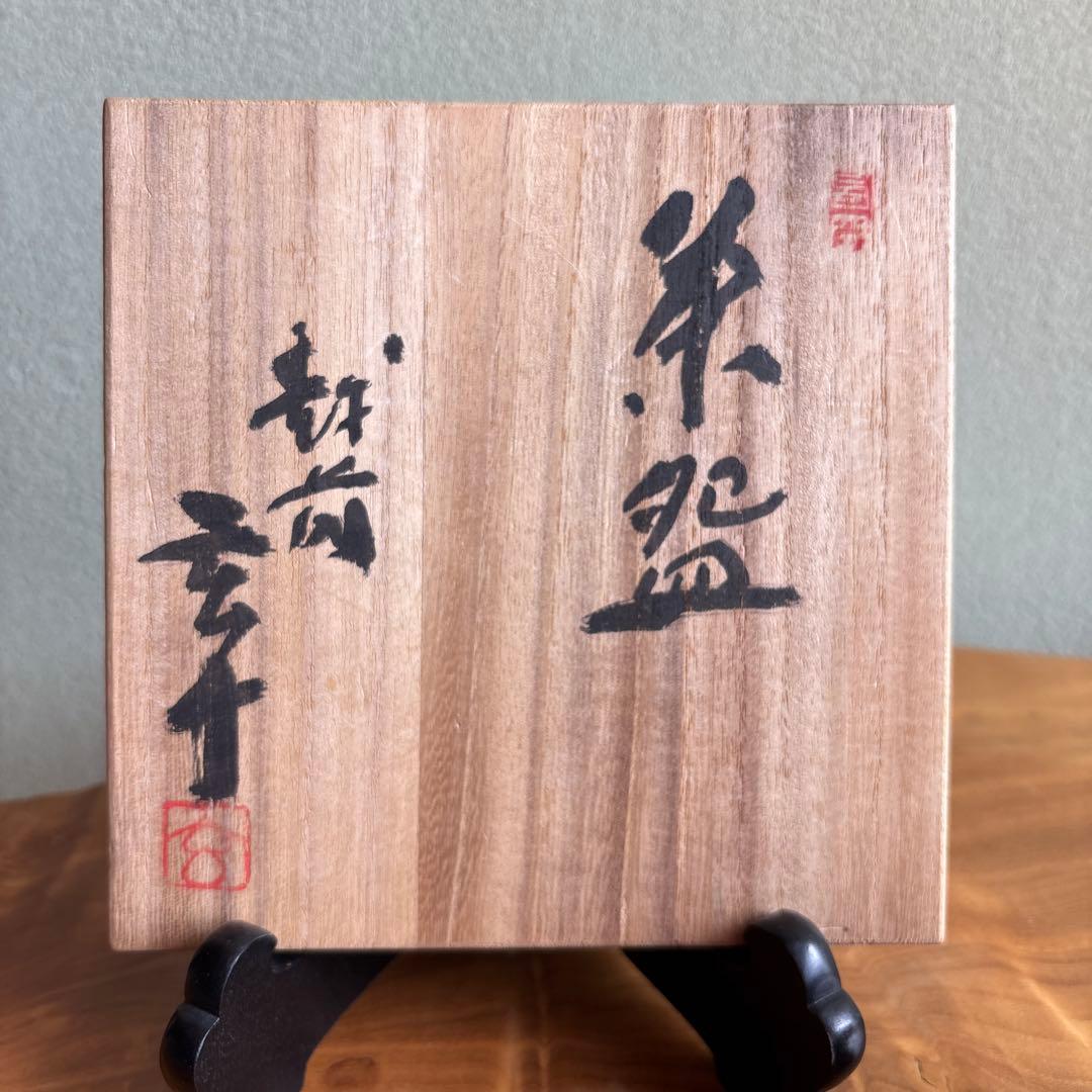 Echizen-yaki Tea Bowl from Genpingama Kiln — Iron Stoneware Wabi Chawan