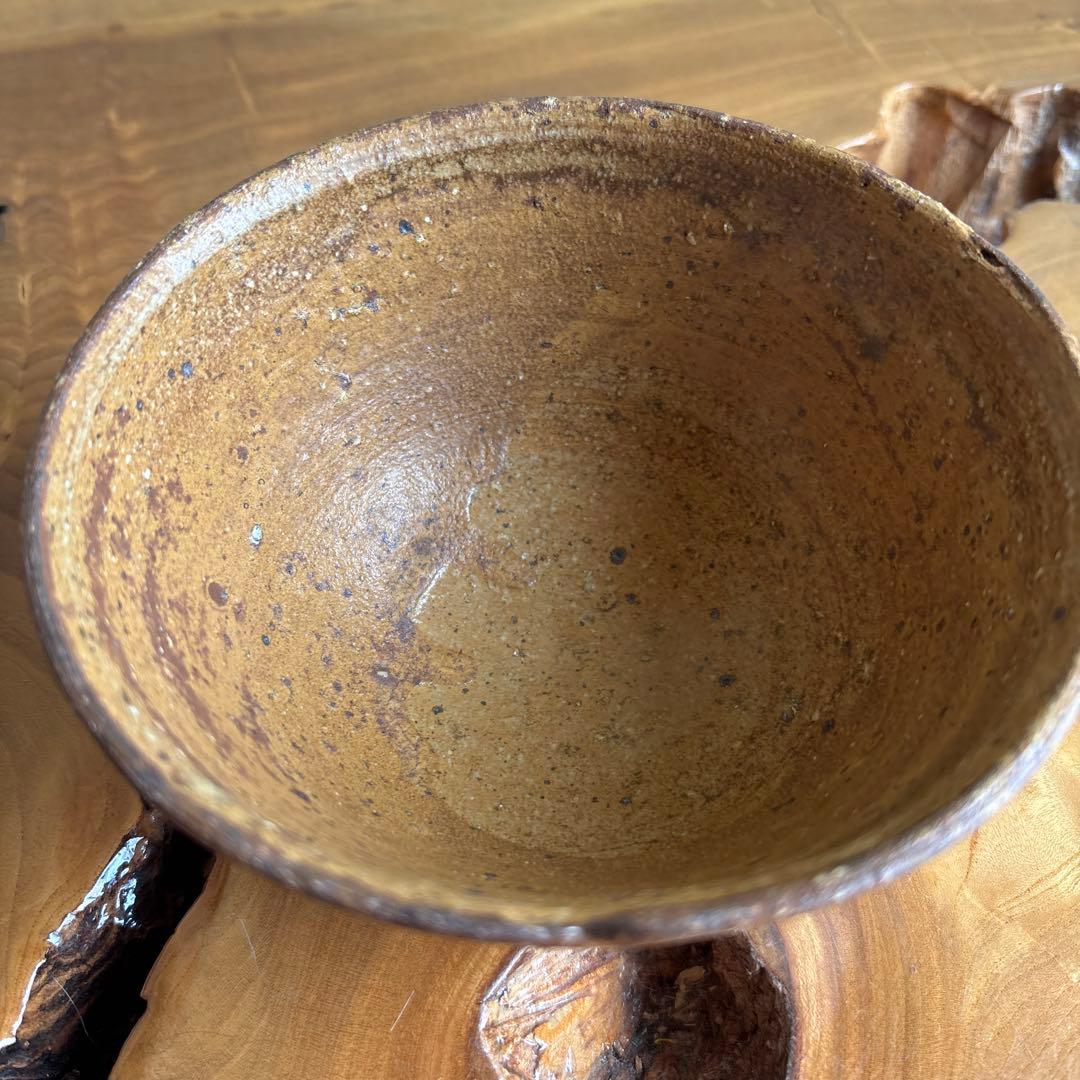 Echizen-yaki Tea Bowl from Genpingama Kiln — Iron Stoneware Wabi Chawan