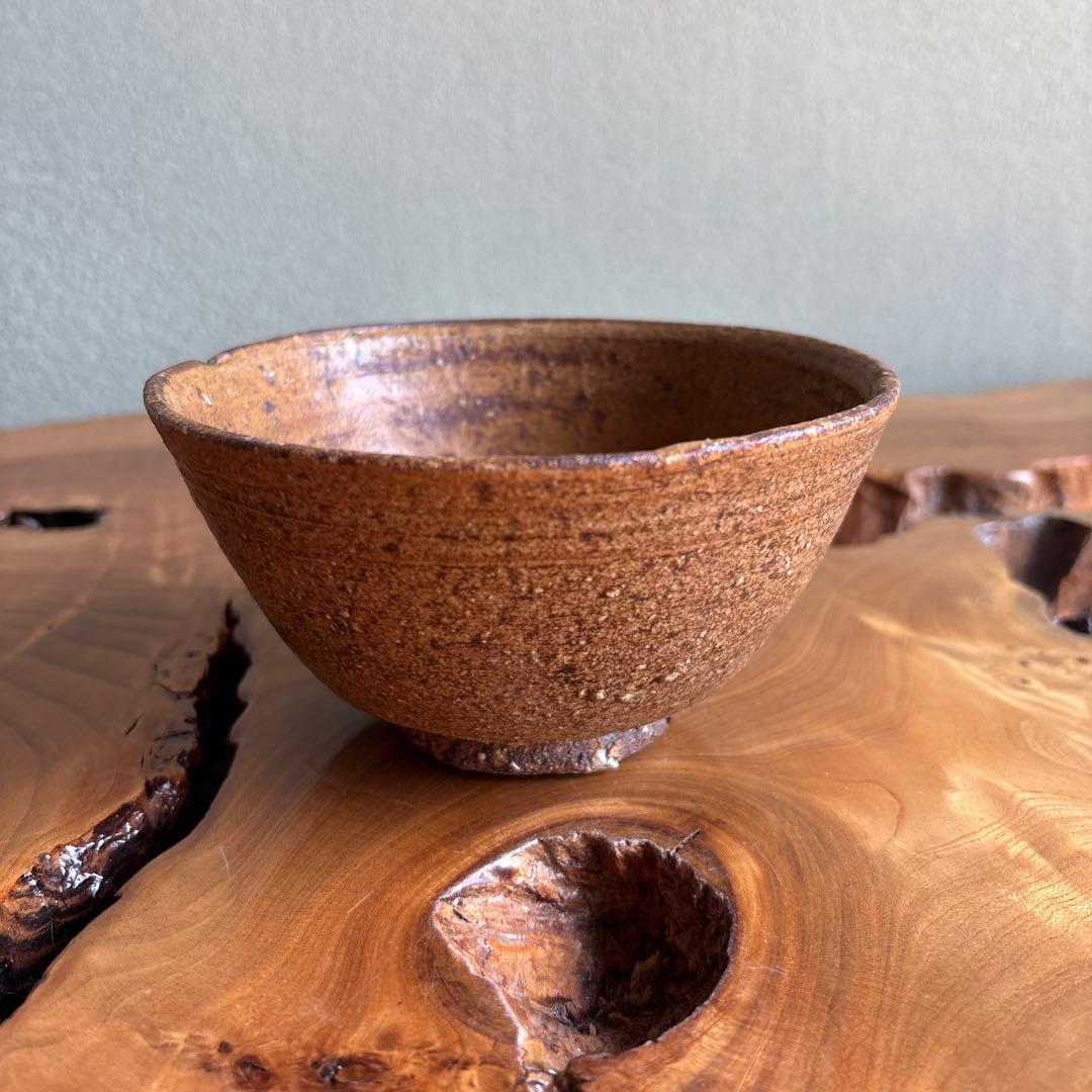 Echizen-yaki Tea Bowl from Genpingama Kiln — Iron Stoneware Wabi Chawan