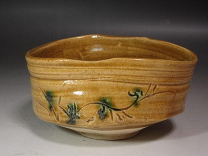 Ki-Seto Tea Bowl 'Seifu' by Kato Takuzo – Living National Treasure – Mino Ware – Japan