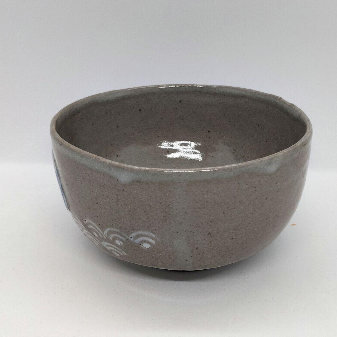 Kotoji-yaki Ceramic Porcelain Fusion Tea Bowl by Hekisui - Fan Medallion Chawan