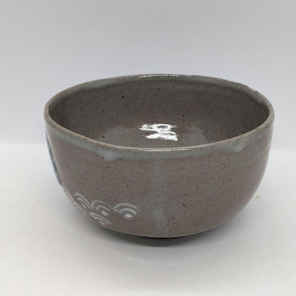Kotoji-yaki Ceramic Porcelain Fusion Tea Bowl by Hekisui - Fan Medallion Chawan