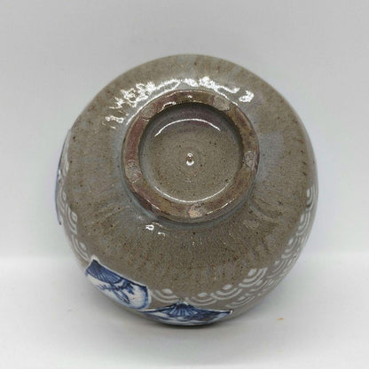 Kotoji-yaki Ceramic Porcelain Fusion Tea Bowl by Hekisui - Fan Medallion Chawan