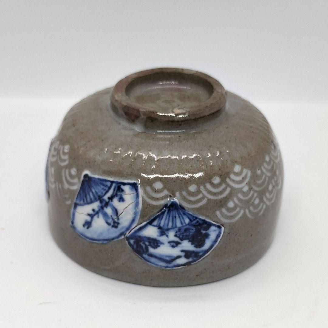 Kotoji-yaki Ceramic Porcelain Fusion Tea Bowl by Hekisui - Fan Medallion Chawan