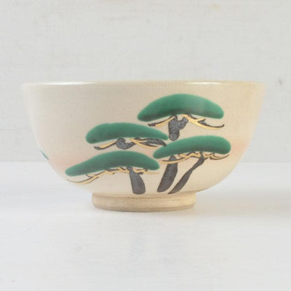 Miura Chikken — Kenzan-utsushi Pine Motif Chawan, Tomobako | Kyoto Tea Bowl