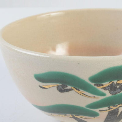 Miura Chikken — Kenzan-utsushi Pine Motif Chawan, Tomobako | Kyoto Tea Bowl