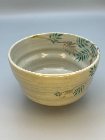 Iroe Wisteria Matcha Bowl by Tanaka Juho — Kyoto Overglaze Enamel Chawan with Tomobako