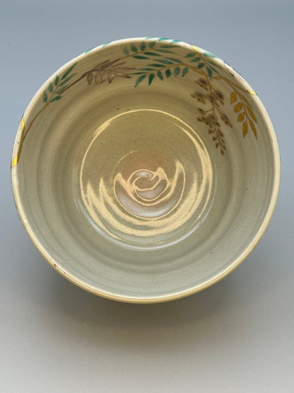 Iroe Wisteria Matcha Bowl by Tanaka Juho — Kyoto Overglaze Enamel Chawan with Tomobako