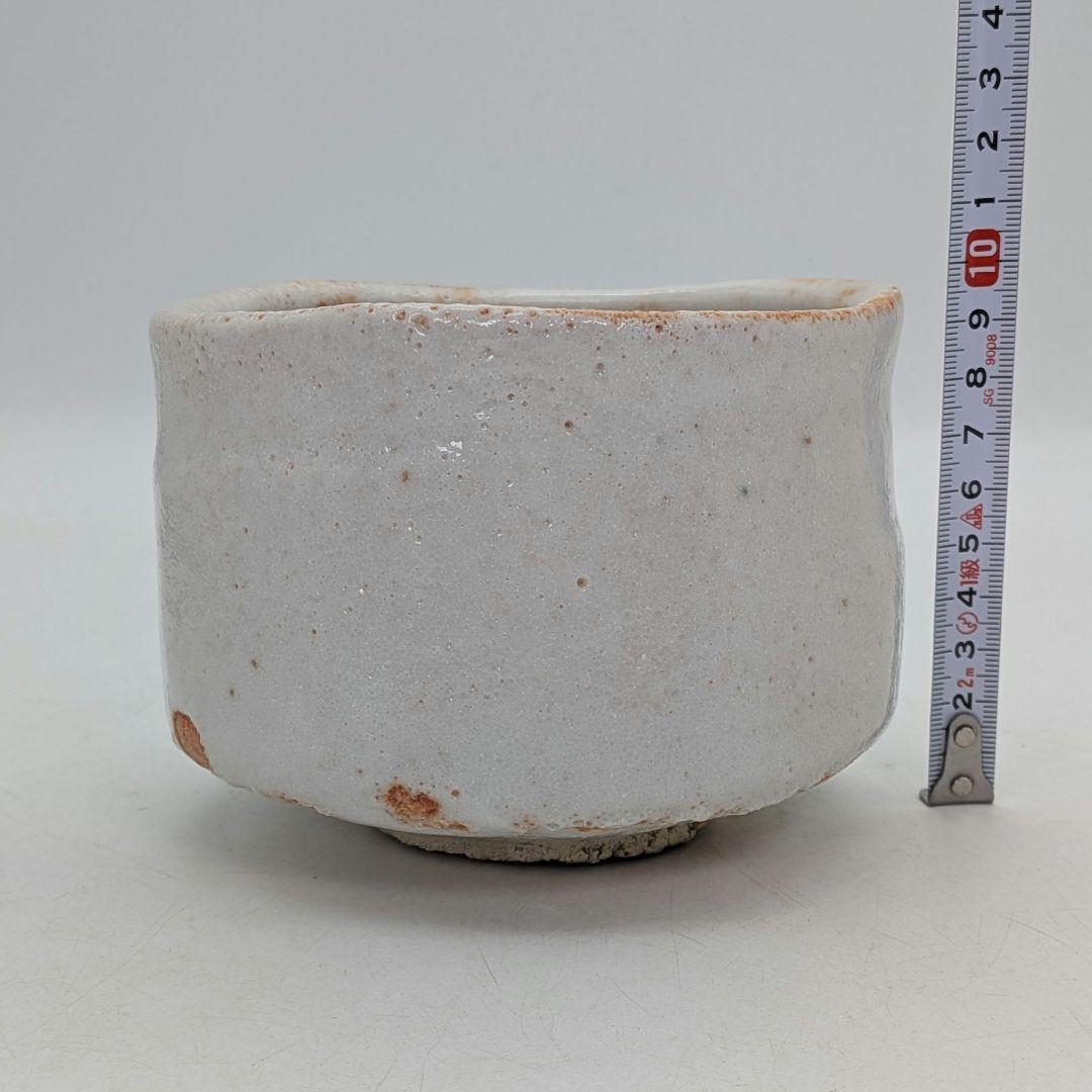 Shino Chawan by Sato Kayu — Iron-Painted Mino Matcha Bowl, Signed Box