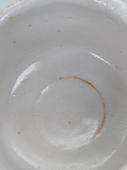 Shino Chawan by Sato Kayu — Iron-Painted Mino Matcha Bowl, Signed Box