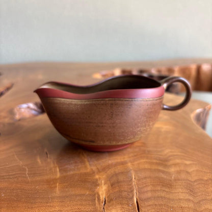 Mumyōi-yaki Yuzamashi Water Cooler | Sekisui Kiln Sado Island | Mountain Landscape | Signed Box