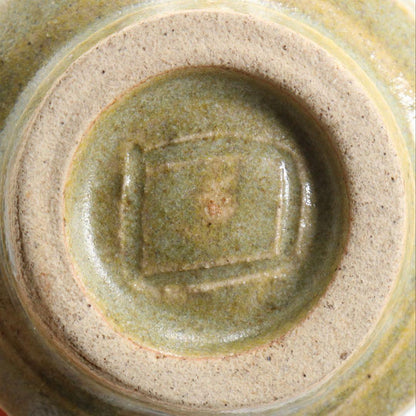 Kiseto Sake Cup attributed to Kitaoji Rosanjin, Japanese Stoneware Guinomi with Signed Tomobako Wooden Box