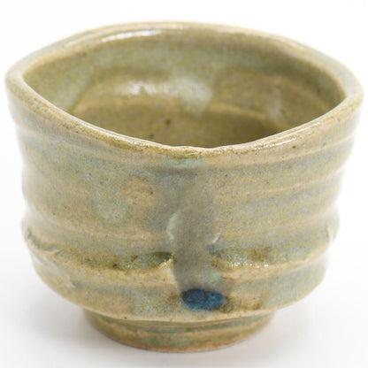 Kiseto Sake Cup attributed to Kitaoji Rosanjin, Japanese Stoneware Guinomi with Signed Tomobako Wooden Box