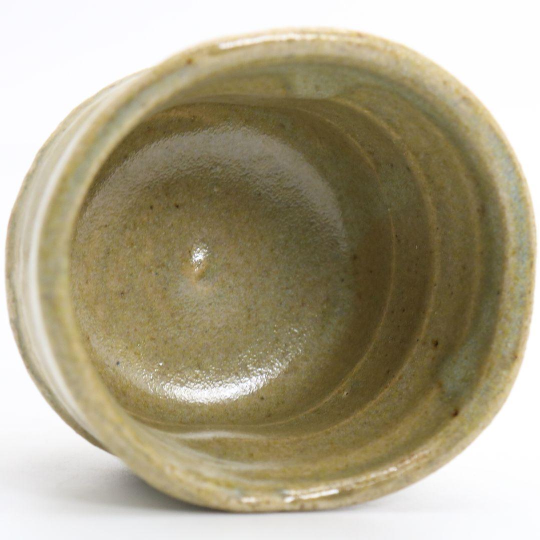 Kiseto Sake Cup attributed to Kitaoji Rosanjin, Japanese Stoneware Guinomi with Signed Tomobako Wooden Box