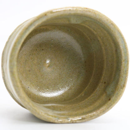 Kiseto Sake Cup attributed to Kitaoji Rosanjin, Japanese Stoneware Guinomi with Signed Tomobako Wooden Box