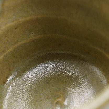 Kiseto Sake Cup attributed to Kitaoji Rosanjin, Japanese Stoneware Guinomi with Signed Tomobako Wooden Box