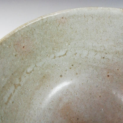 Ash Glaze Old Pine Tea Bowl by Somayama Keigetsu - Kyoto Ware Enamel