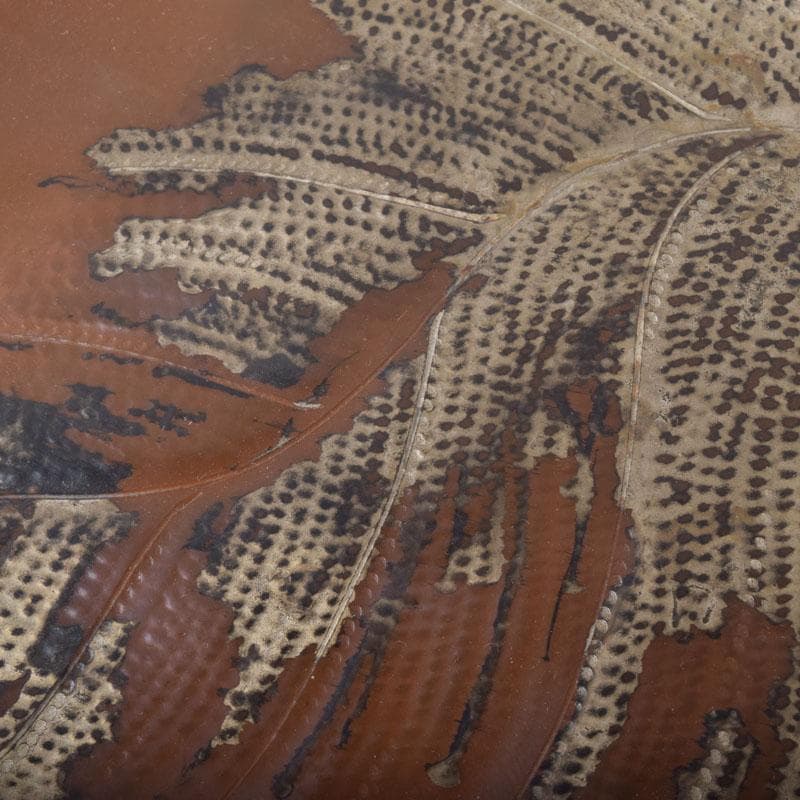 Takaoka Cast Bronze Leaf Tray by Nishimura Yoshimitsu with Tomobako