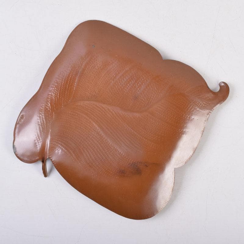 Takaoka Cast Bronze Leaf Tray by Nishimura Yoshimitsu with Tomobako