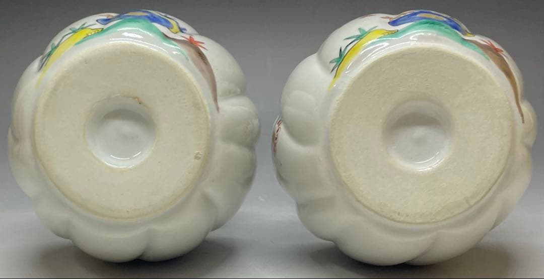 Kakiemon Double Gourd Vase Pair — Phoenix Iro-e Porcelain Set of 2