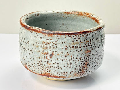 Shino Matcha Tea Bowl by Takagi Norikatsu, Hirashō Kiln — Signed, Tomobako