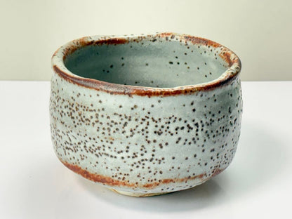 Shino Matcha Tea Bowl by Takagi Norikatsu, Hirashō Kiln — Signed, Tomobako