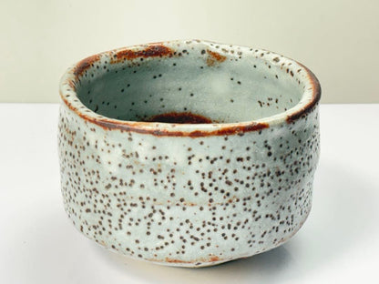 Shino Matcha Tea Bowl by Takagi Norikatsu, Hirashō Kiln — Signed, Tomobako
