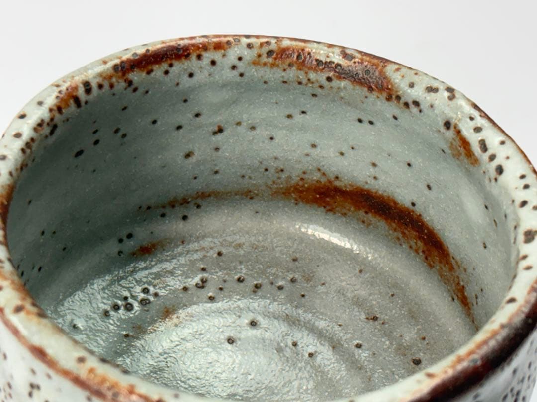 Shino Matcha Tea Bowl by Takagi Norikatsu, Hirashō Kiln — Signed, Tomobako