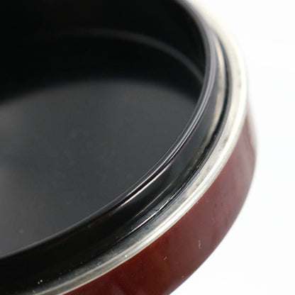 Tame-nuri Lacquer Kogo Incense Box by Sasaki Reiho — Genjiguruma Maki-e with Aogai & Tin Rim