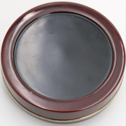 Tame-nuri Lacquer Kogo Incense Box by Sasaki Reiho — Genjiguruma Maki-e with Aogai & Tin Rim