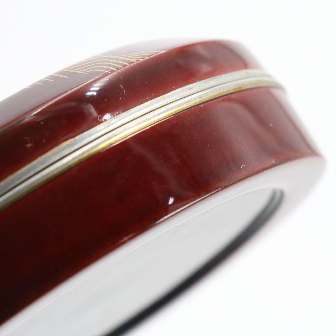 Tame-nuri Lacquer Kogo Incense Box by Sasaki Reiho — Genjiguruma Maki-e with Aogai & Tin Rim