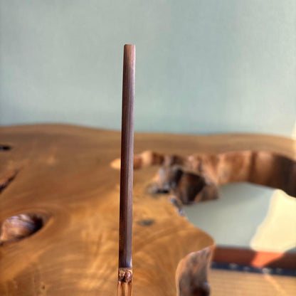 Japanese Bamboo Tea Scoop Chashaku with Bamboo Tube | Calligraphy Inscription | Tea Ceremony Utensil