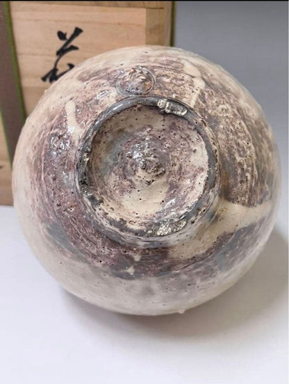 White Hagi Tea Bowl by Kaneko Matsunobu - Shōen-gama Kiln Chawan with Signed Box