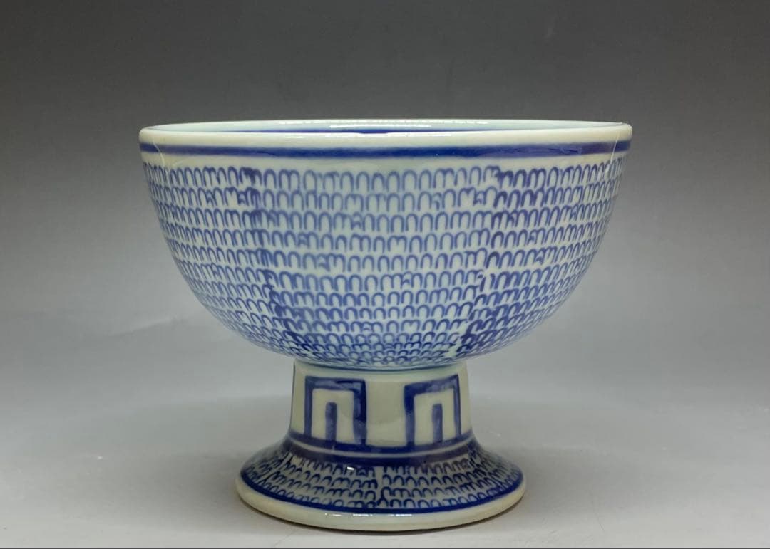 Ko-Imari Sometsuke Haisen Pedestal Bowl | Edo Period Blue and White Porcelain