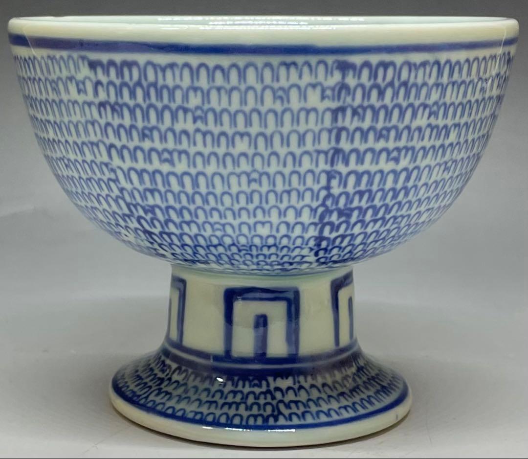 Ko-Imari Sometsuke Haisen Pedestal Bowl | Edo Period Blue and White Porcelain