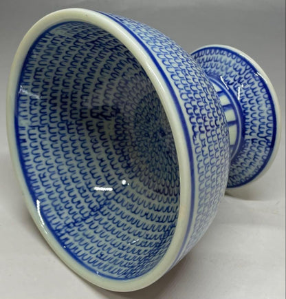 Ko-Imari Sometsuke Haisen Pedestal Bowl | Edo Period Blue and White Porcelain