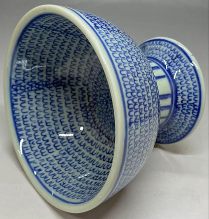 Ko-Imari Sometsuke Haisen Pedestal Bowl | Edo Period Blue and White Porcelain