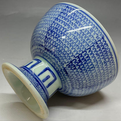 Ko-Imari Sometsuke Haisen Pedestal Bowl | Edo Period Blue and White Porcelain