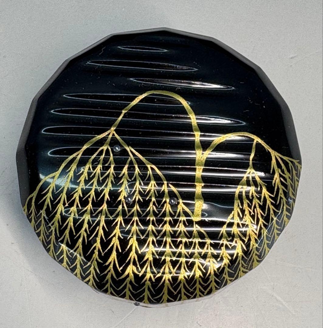 Urasenke Nintokusai-Gonomi Natsume — Ori-Tawame Yanagi by Minowa Ikko | Gold Weeping Willow Maki-e Tea Caddy