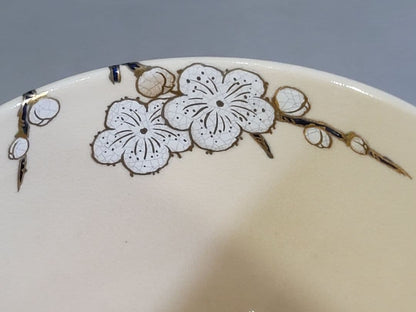 Red White Plum Chawan by Seikanji Shohei – Japanese Tea Bowl – Kyoto Art – Japan