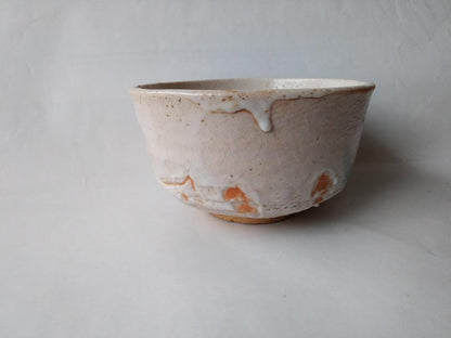 Nonanaka Shunsei | Shino Chawan | Mino Ware Tea Bowl | Thick White Glaze Hi-iro Fire Marks