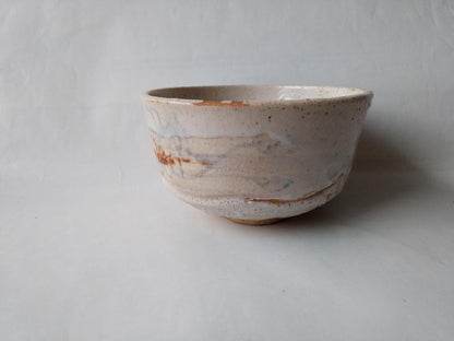 Nonanaka Shunsei | Shino Chawan | Mino Ware Tea Bowl | Thick White Glaze Hi-iro Fire Marks