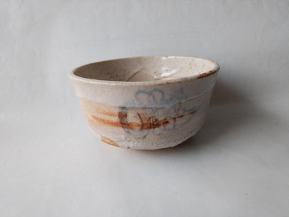 Nonanaka Shunsei | Shino Chawan | Mino Ware Tea Bowl | Thick White Glaze Hi-iro Fire Marks