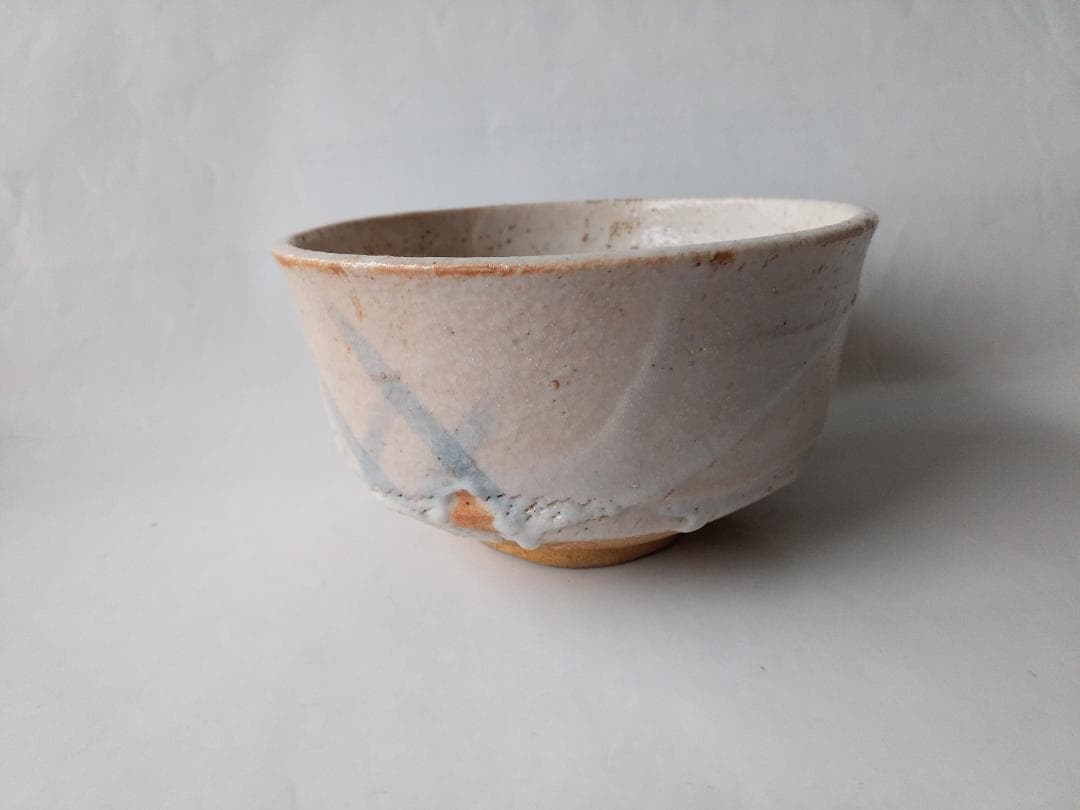 Nonanaka Shunsei | Shino Chawan | Mino Ware Tea Bowl | Thick White Glaze Hi-iro Fire Marks