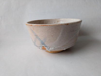 Nonanaka Shunsei | Shino Chawan | Mino Ware Tea Bowl | Thick White Glaze Hi-iro Fire Marks