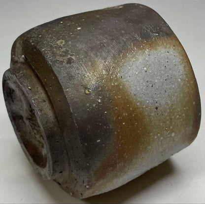 Bizen Guinomi Sake Cup by Matsuda Kazan | Wood Fired Stoneware with Signed Box
