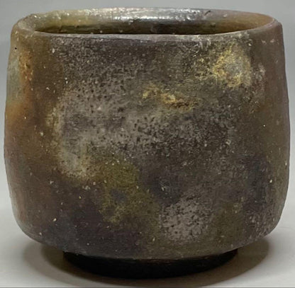 Bizen Guinomi Sake Cup by Matsuda Kazan | Wood Fired Stoneware with Signed Box