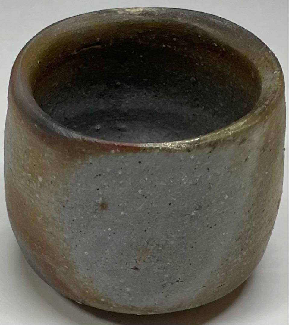 Bizen Guinomi Sake Cup by Matsuda Kazan | Wood Fired Stoneware with Signed Box