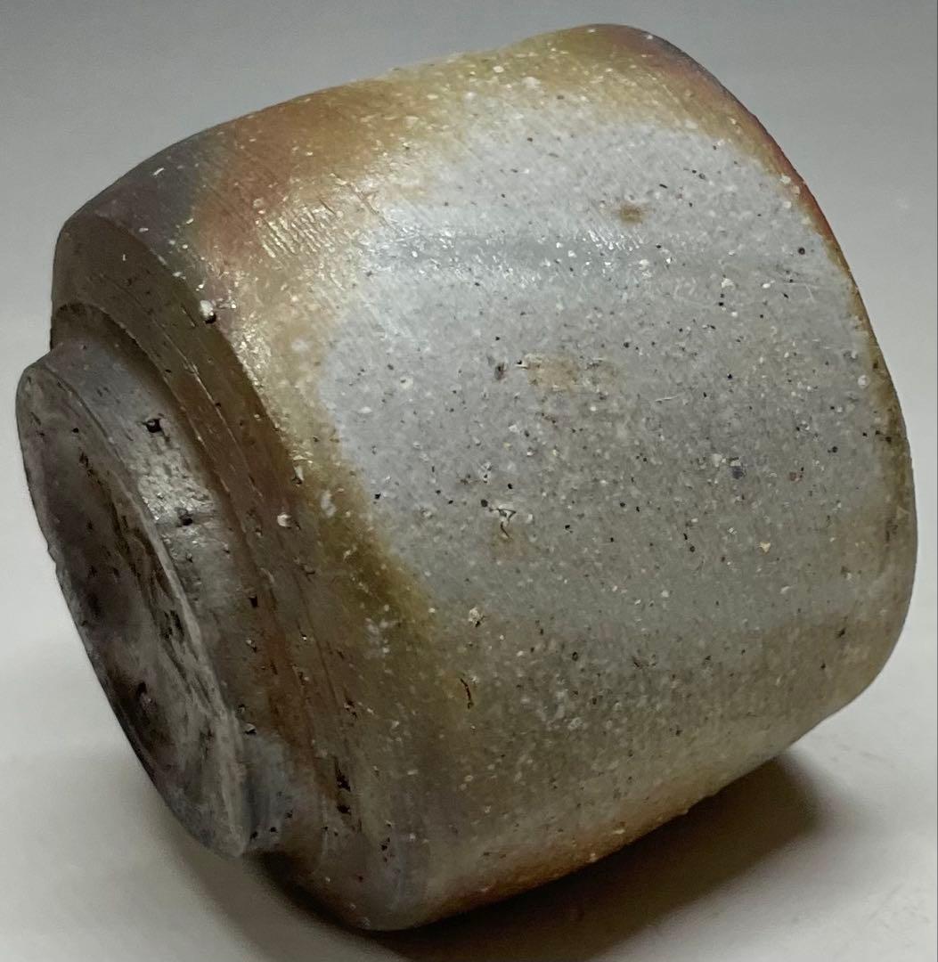 Bizen Guinomi Sake Cup by Matsuda Kazan | Wood Fired Stoneware with Signed Box